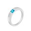 Anillo Marea en Plata de 1ª Ley Rodiada con Circonita Turquesa